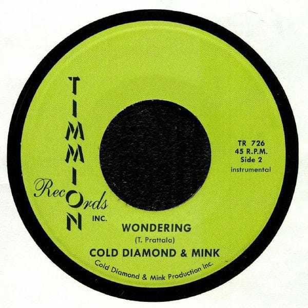 Gerald McCauley Cold Diamond & Mink – Wondering (7", Timmion Records, 2019) Back Cover