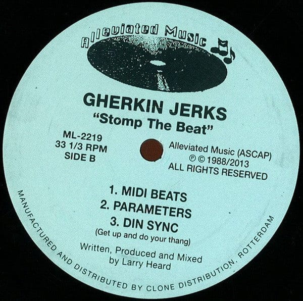 Gherkin Jerks – Stomp The Beat (12", Alleviated Records, 2013) Back Cover