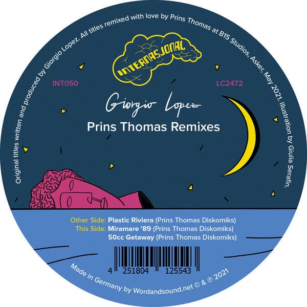Giorgio Lopez (2) - Prins Thomas Remixes (12") Internasjonal Vinyl 4251804125543