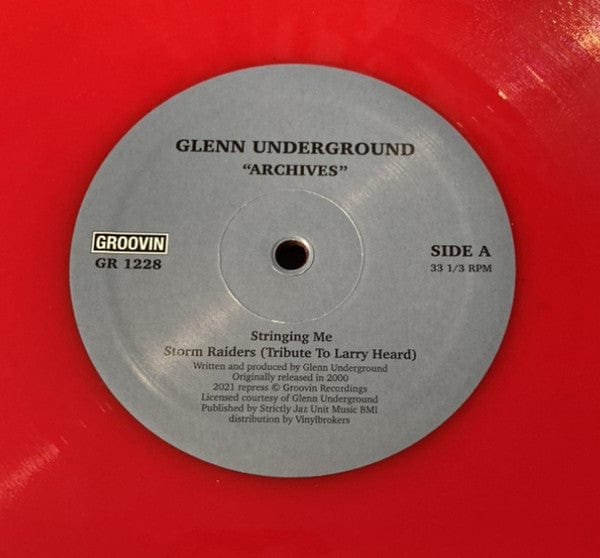 Glenn Underground – Archives (12", Red Vinyl, Groovin Recordings, 2021) Front Cover