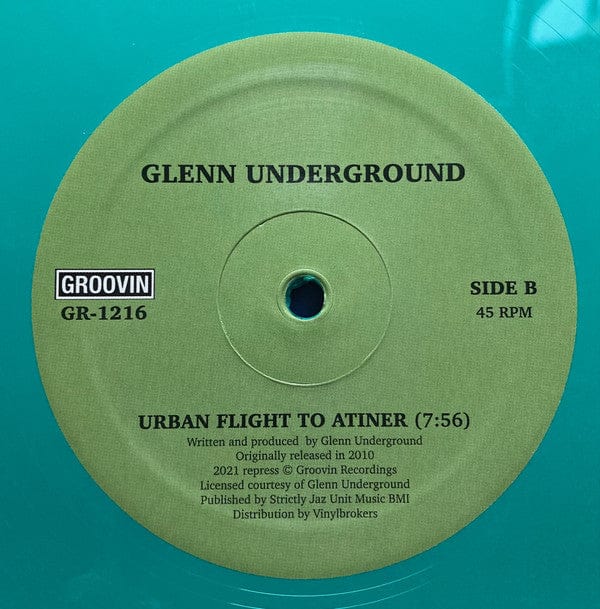 Glenn Underground – Moog Vibrations / Urban Flight To Atiner (12", Green, Groovin Recordings, 2021) Image 3