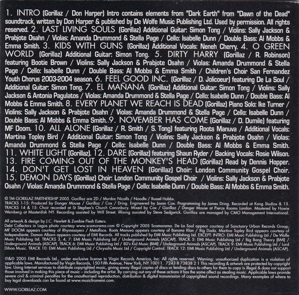 Gorillaz – Demon Days (CD, Virgin, 2005) Image 5