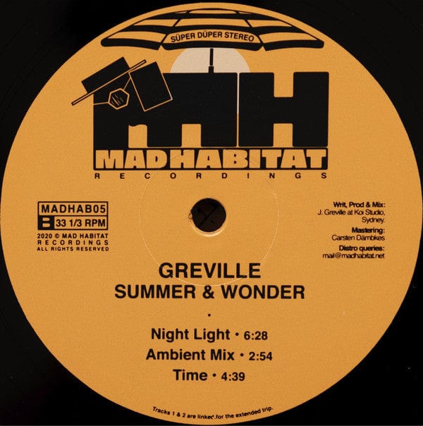 Greville - Summer & Wonder (12") on Mad Habitat Recordings at Further Records