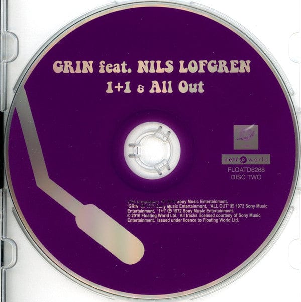 Grin Featuring Nils Lofgren - Grin, 1+1 & All Out (2xCD) Floating World CD 805772626829