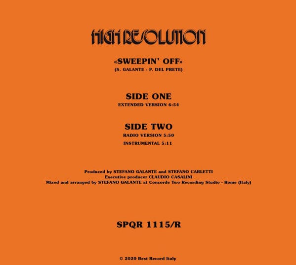 High Resolution - Sweepin' Off (12", RE, RM) S.P.Q.R.
