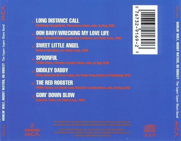 Howlin' Wolf, Muddy Waters, Bo Diddley - The Super Super Blues Band (CD) Chess,MCA Records CD 076732916926