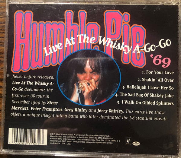 Humble Pie – Live At The Whisky A-Go-Go '69 (CD, Castle Music, 2002) Image 5