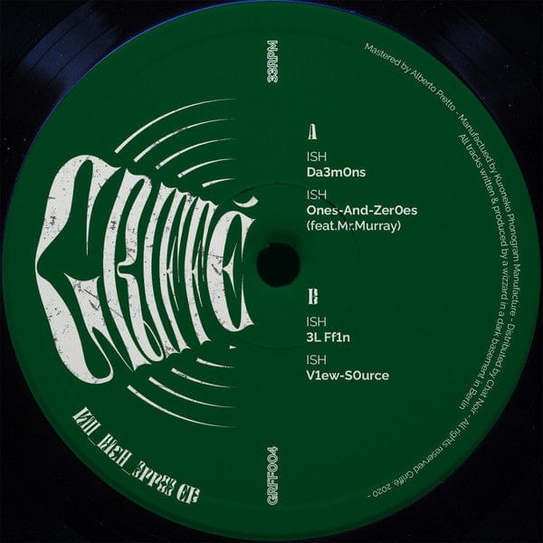 Ish – K1ll_R1cH_3rr03 EP (12", Griffé, 2020) Front Cover