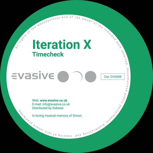 Iteration X – Timecheck / Liquid Logic (12", Evasive Records, 2021) Front Cover