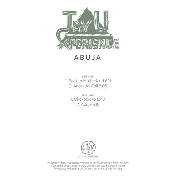 Jay U Xperience – Abuja (12", Left Ear Records, 2019) Back Cover