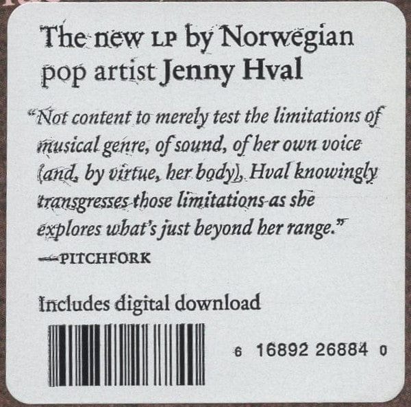 Jenny Hval – Apocalypse, Girl (LP, Sacred Bones Records, 2015) Back Cover