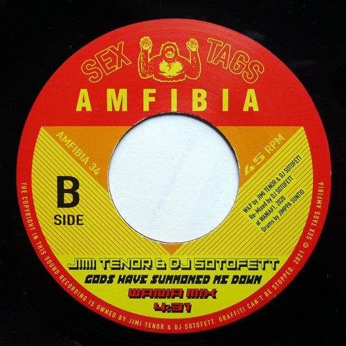 Jimi Tenor DJ Sotofett – Gods Have Summoned Me Down (7", Sex Tags Amfibia, 2021) Back Cover