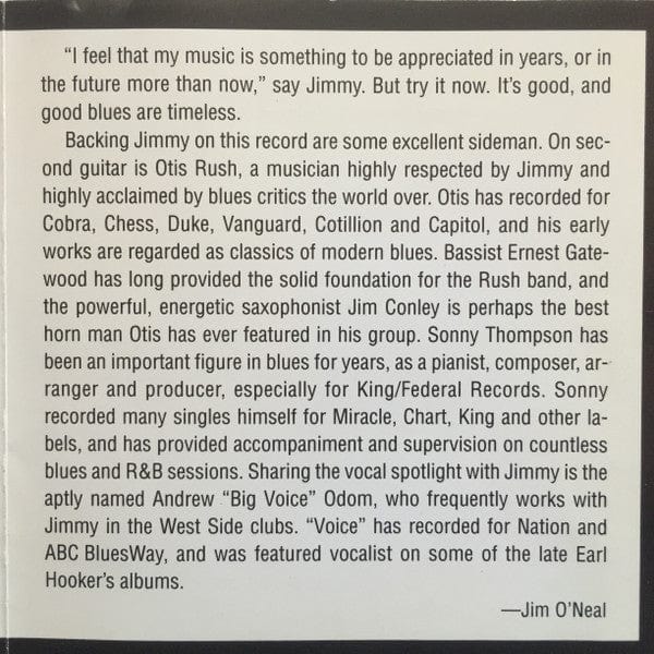 Jimmy Dawkins With Big Voice Odom* & Otis Rush - All For Business (CD) Delmark Records CD 038153063429