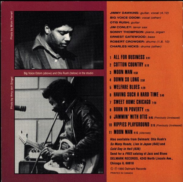 Jimmy Dawkins With Big Voice Odom* & Otis Rush - All For Business (CD) Delmark Records CD 038153063429