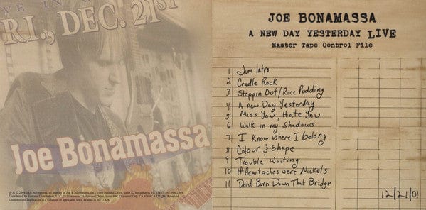 Joe Bonamassa – A New Day Yesterday Live (CD, Premier Artists, 2004) Image 5