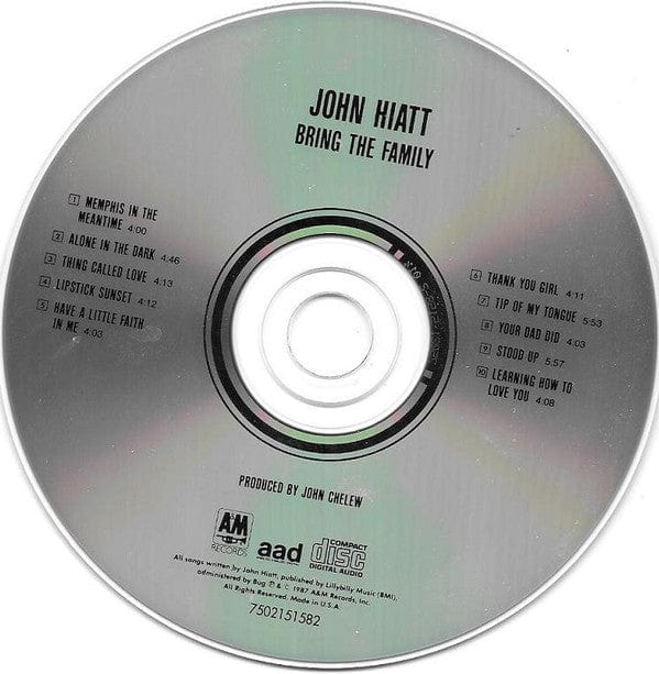 John Hiatt - Bring The Family (CD) A&M Records CD 07502151582