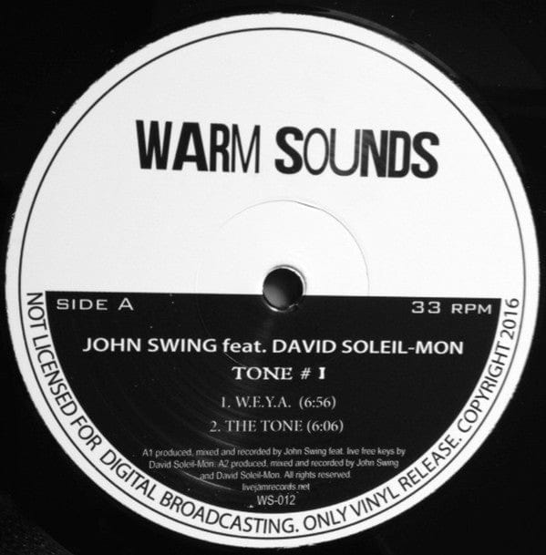 John Swing David Soleil-mon – Tone#1 (12", Warm Sounds, 2017) Front Cover