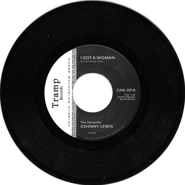 The Versatile Johnny Lewis – I Got A Woman / Unchain My Heart (7", Tramp Records, 2018) Front Cover