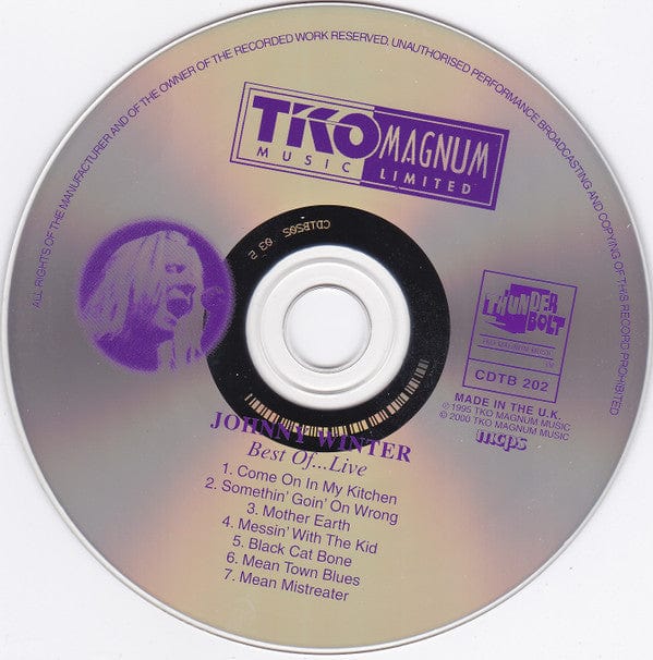 Johnny Winter – Best Of...Live (CD, TKO Magnum Music, 2000) Image 5