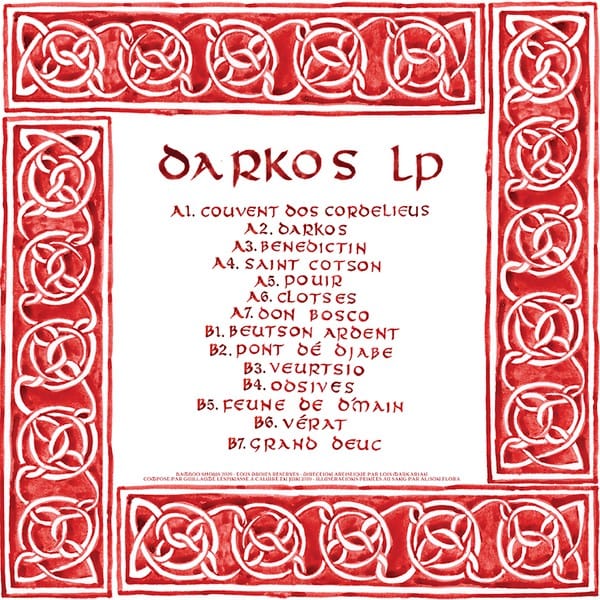 Jonquera – DARKOS LP (LP, Red, Translucent, Black Marbled, 180g, Bamboo Shows, 2020) Back Cover