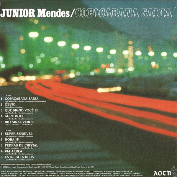 Junior Mendes – Copacabana Sadia (LP, Athens Of The North, 2017) Back Cover