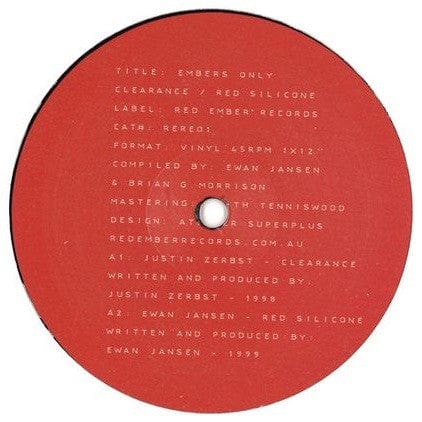 Justin Zerbst Ewan Jansen – Embers Only (12", Red Ember Records, 2017) Image 3
