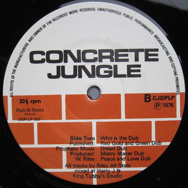 King Tubby & Riley All Stars* - Concrete Jungle Dub (LP) Dub Store Records Vinyl 4571179533140