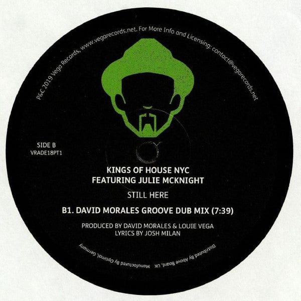 Kings Of House NYC Julie McKnight – Still Here (12", Vega Records, 2019) Back Cover