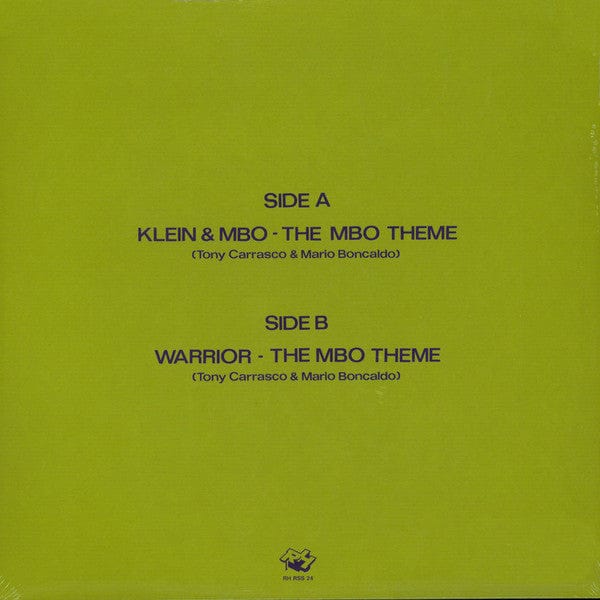 Klein & MBO* / Warrior (17) - The MBO Theme (12") Rush Hour (4) Vinyl