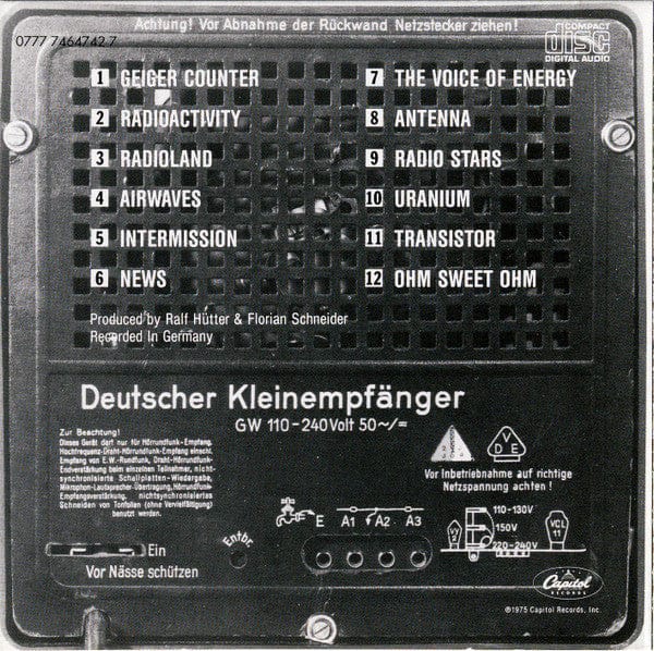 Kraftwerk - Radio-Activity (CD) Capitol Records,Capitol Records,EMI CD 077774647427