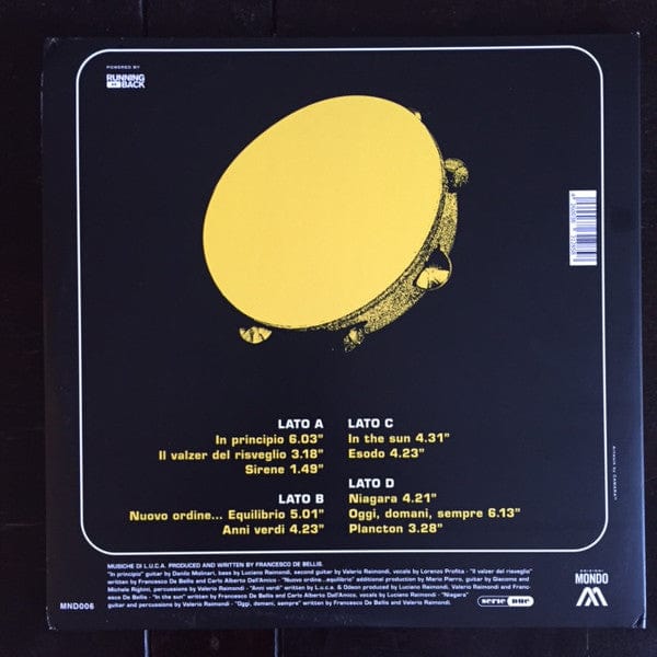 L.U.C.A. – I Semi Del Futuro (2x12", Edizioni Mondo, 2016) Back Cover