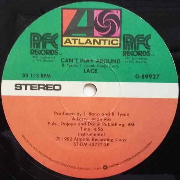 Lace - Can't Play Around (12") Atlantic,RFC Records Vinyl