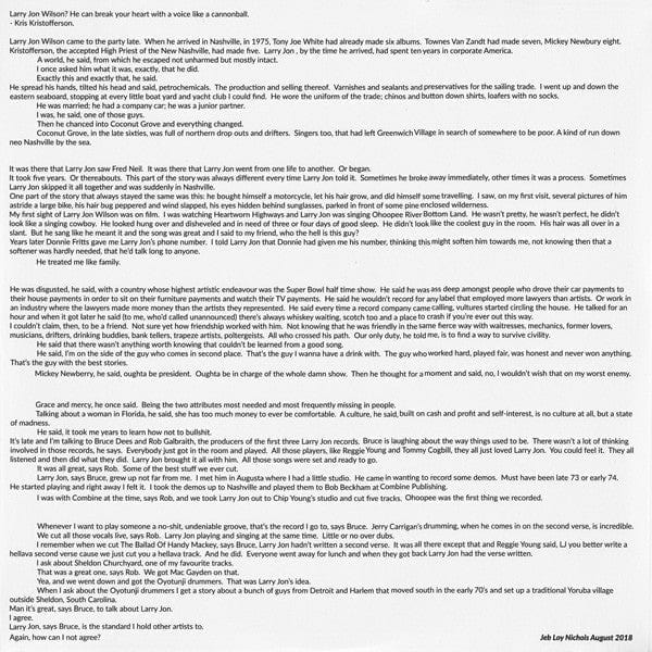 Larry Jon Wilson – New Beginnings (LP, 180g, Be With Records, 2018) Image 5