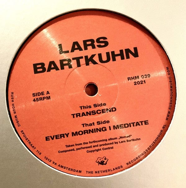 Lars Bartkuhn – Transcend (12", Rush Hour, 2021) Front Cover