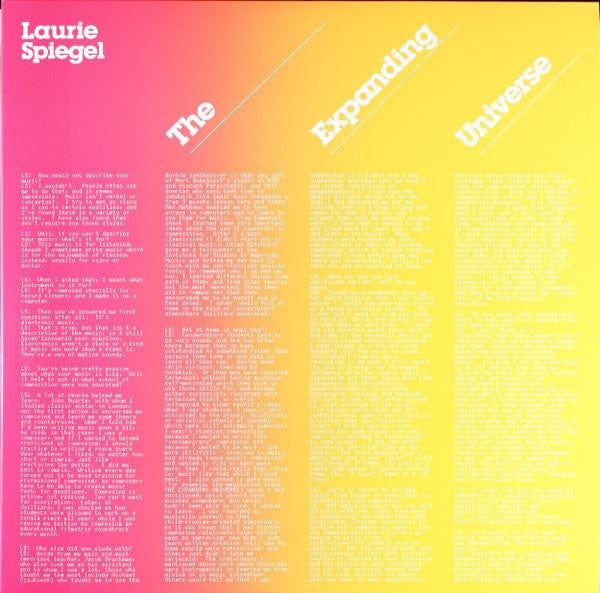 Laurie Spiegel - The Expanding Universe (3xLP) – Further Records