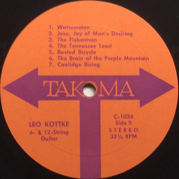 Leo Kottke – 6- And 12-String Guitar (LP, Takoma, 1969) Image 4
