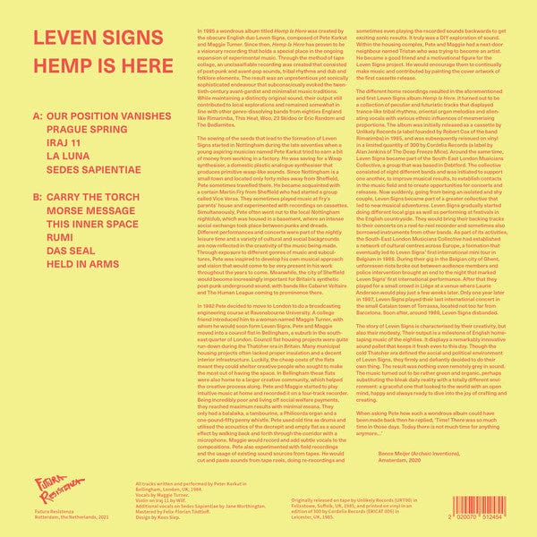 Leven Signs - Hemp Is Here (LP) Futura Resistenza Vinyl 2020070512454