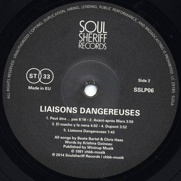 Liaisons Dangereuses – Liaisons Dangereuses (LP, Soulsheriff Records, 2015) Image 4