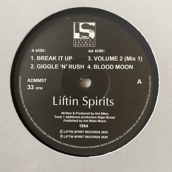 Liftin' Spirits – Liftin' Spirits EP (12", 180 Gram, Liftin' Spirit Records, 2020) Front Cover