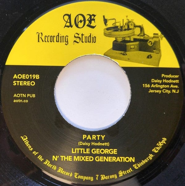 Little George N' The Mixed Generation – Listen / Party (7", AOE, 2016) Back Cover