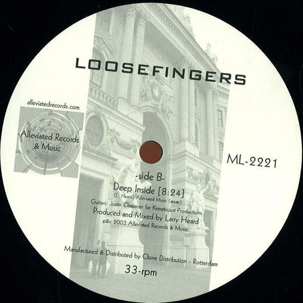 Loosefingers – Glancing At The Moon (12", Alleviated Records, 2014) Back Cover