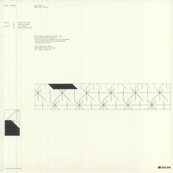 Lost Trax – Mind Over Matter (12", Delsin, 2021) Back Cover