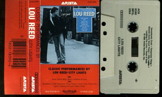 Lou Reed – City Lights (Classic Performances By Lou Reed) (Cassette, Arista, 1986) Back Cover