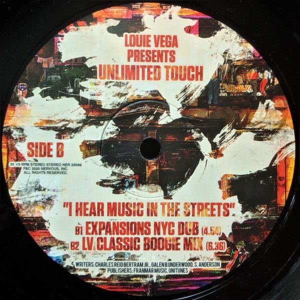 Louie Vega Unlimited Touch – I Hear Music In The Streets (Expansions In The NYC Preview 3) (12", Nervous Records, 2020) Image 4