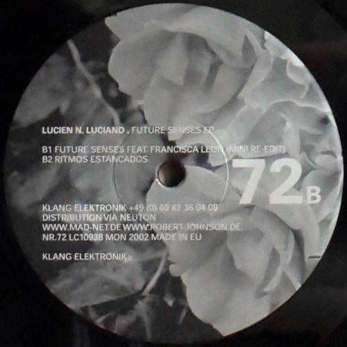 Lucien–N–Luciano – Future Senses EP (12", Klang Elektronik, 2002) Back Cover