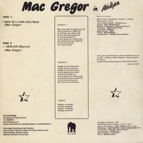 Mac Gregor (3) - In Abidjan (12") Hot Casa Records Vinyl 3760179354355