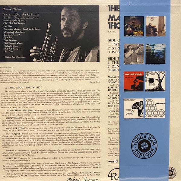 Malachi Thompson – The Seventh Son (LP, 180 gram, Mad About Records, 2022) Back Cover