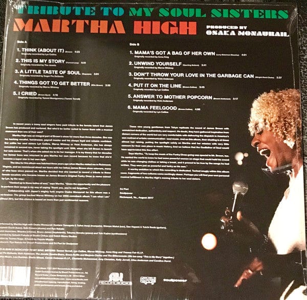 Martha High – Tribute To My Soul Sisters (LP, Record Kicks, 2017) Back Cover