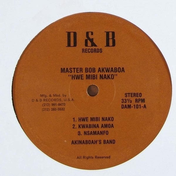 Master Bob Akwaboa – Hwemibi Nako (LP, D & B Records) Back Cover