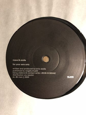 Maus & Stolle – For Your Ears Only (12", Klang Elektronik, 2000) Image 3
